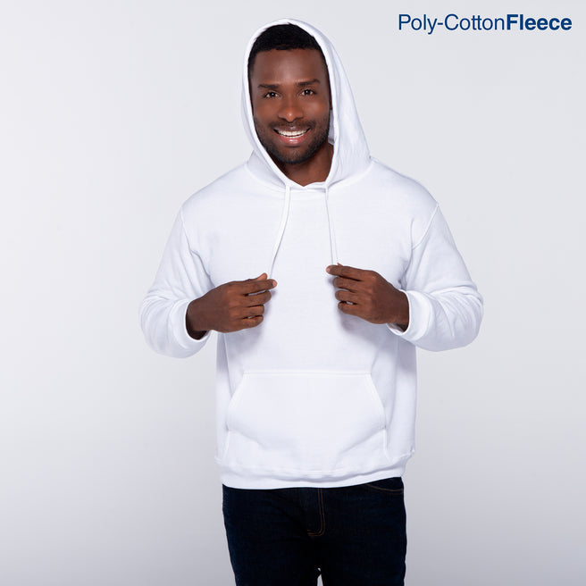 Adult Unisex Hooded Sweatshirt With Kangaroo Pocket (White)