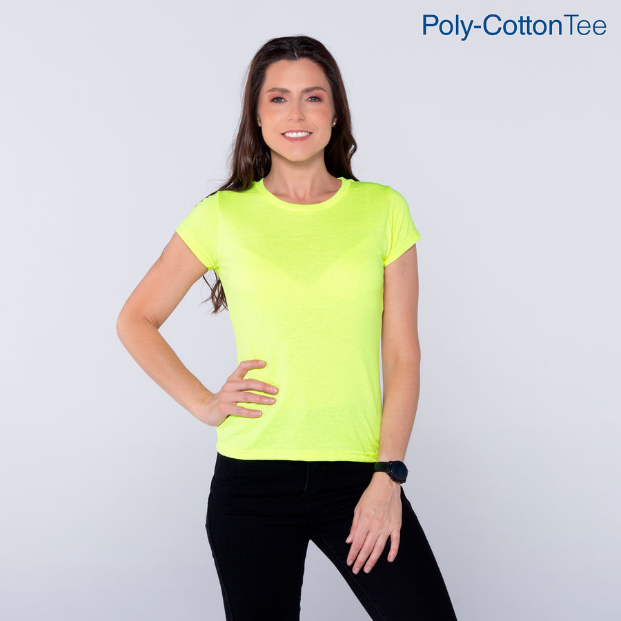 Women’s Crew Neck Short Sleeve Silhouette T-Shirt (Neon Yellow)