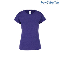 Women’s Crew Neck Short Sleeve Silhouette T-Shirt (Heather Purple)
