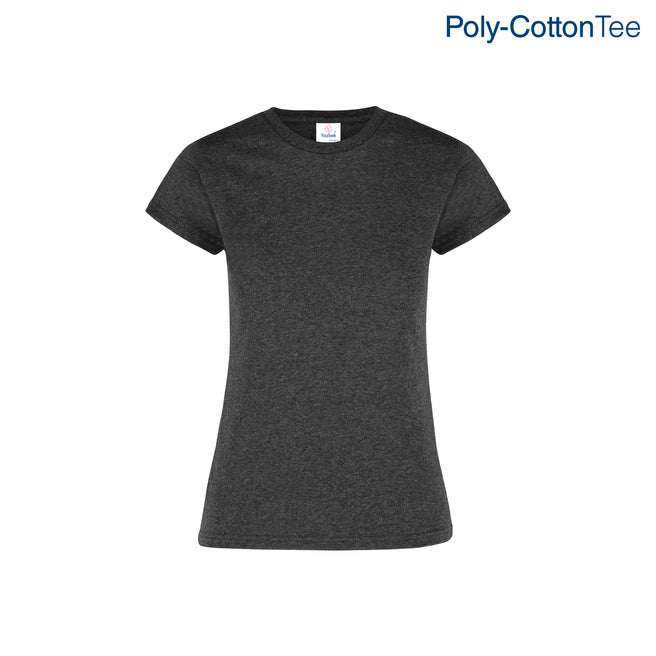 Women’s Crew Neck Short Sleeve Silhouette T-Shirt (Heather Black)