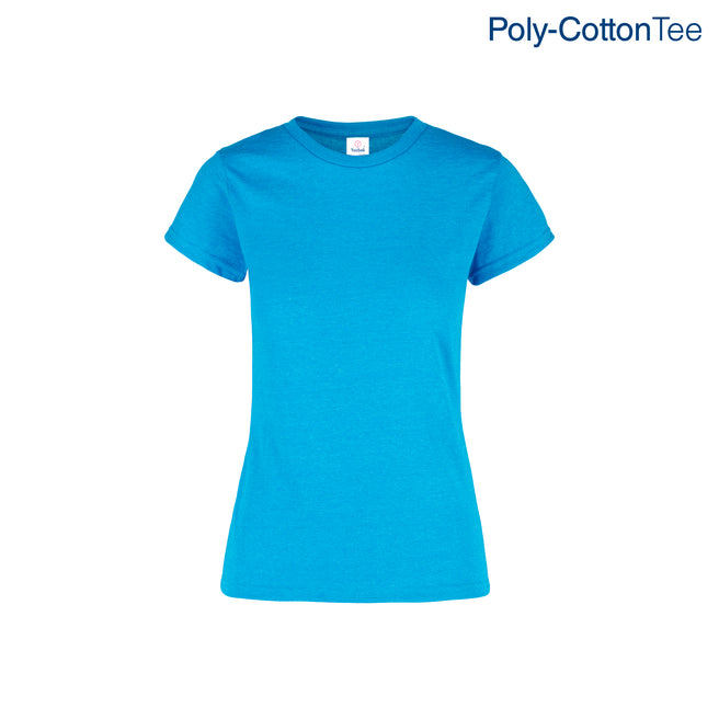 Women’s Crew Neck Short Sleeve Silhouette T-Shirt (Heather Turquoise)