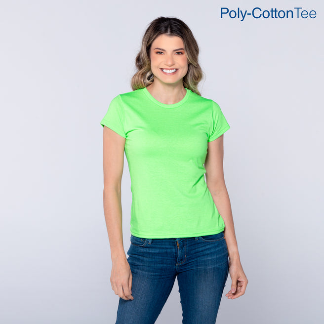 Women’s Crew Neck Short Sleeve Silhouette T-Shirt (Neon Green)