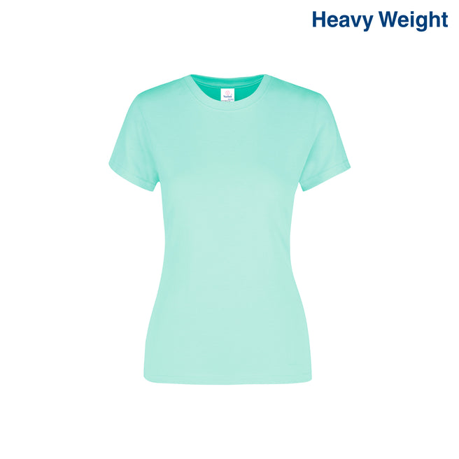 Women’s Heavy Weight Crew Neck Short Sleeve Silhouette T-Shirt (Aqua)