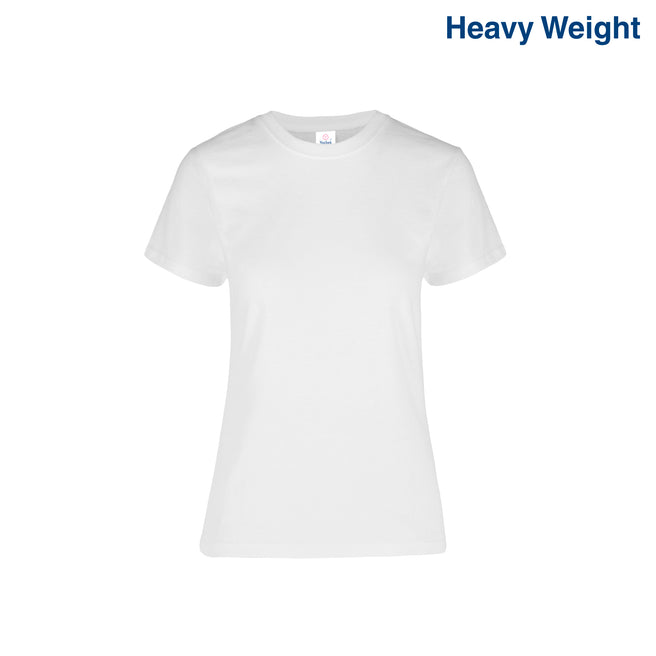 Women’s Heavy Weight Crew Neck Short Sleeve Silhouette T-Shirt (White)