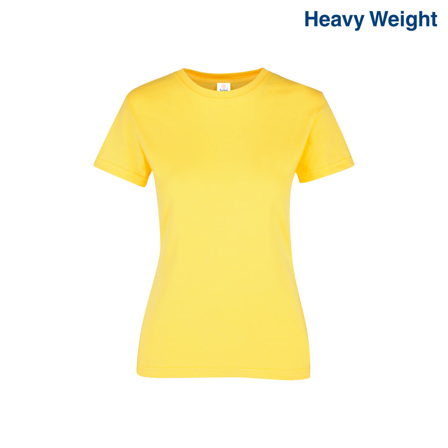 Women’s Heavy Weight Crew Neck Short Sleeve Silhouette T-Shirt (Bright Yellow)