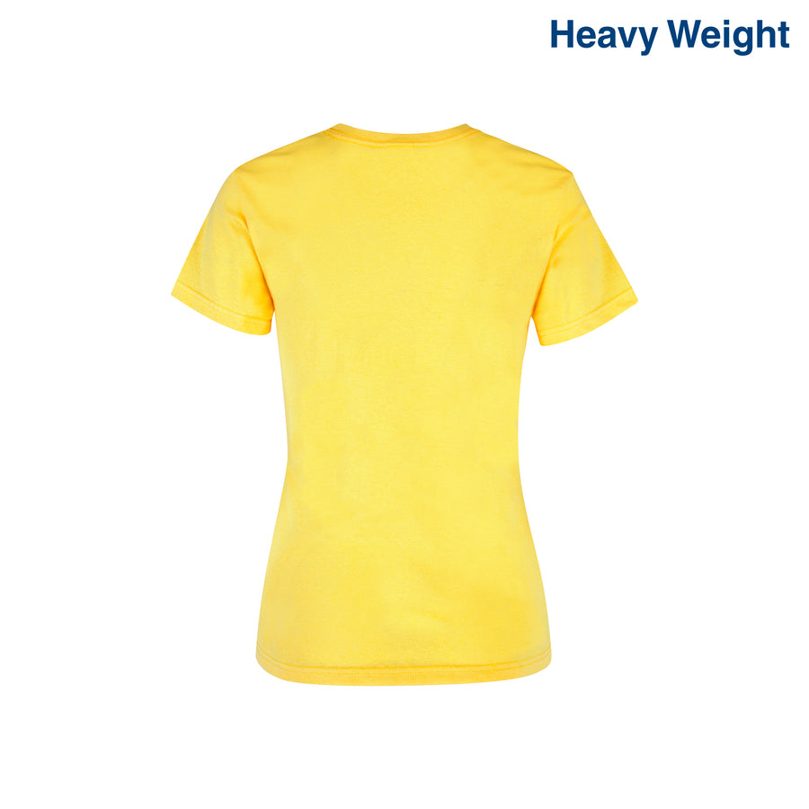 Women’s Heavy Weight Crew Neck Short Sleeve Silhouette T-Shirt (Bright Yellow)