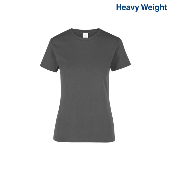 Women’s Heavy Weight Crew Neck Short Sleeve Silhouette T-Shirt (Charcoal)