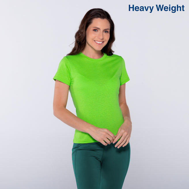 Women’s Heavy Weight Crew Neck Short Sleeve Silhouette T-Shirt (Lime)