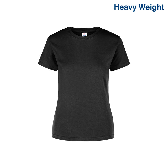 Women’s Heavy Weight Crew Neck Short Sleeve Silhouette T-Shirt (Black)