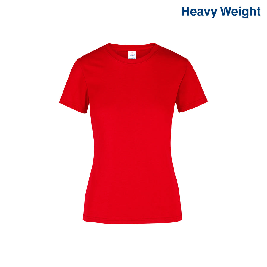 Women’s Heavy Weight Crew Neck Short Sleeve Silhouette T-Shirt (Red)