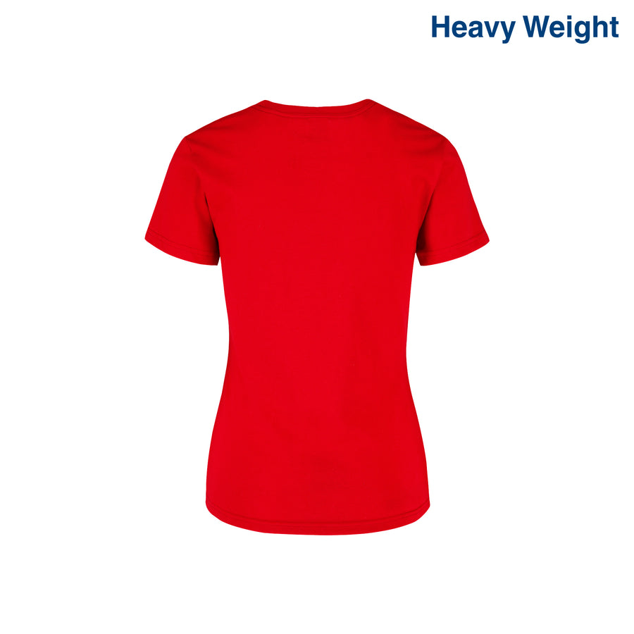 Women’s Heavy Weight Crew Neck Short Sleeve Silhouette T-Shirt (Red)