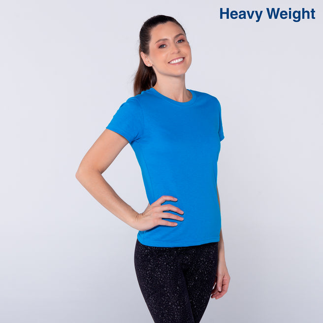Women’s Heavy Weight Crew Neck Short Sleeve Silhouette T-Shirt (Turquoise)