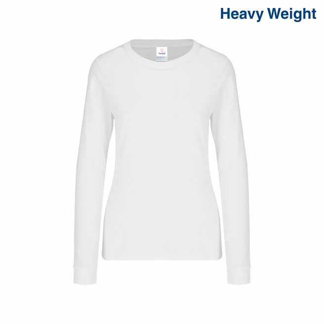 Women’s Crew Neck Long Sleeve Silhouette T-Shirt (White)