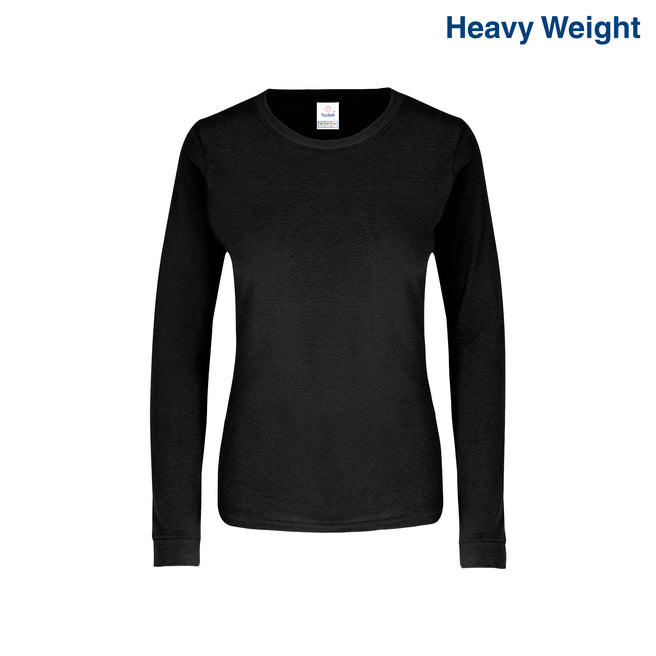 Women’s Crew Neck Long Sleeve Silhouette T-Shirt (Black)