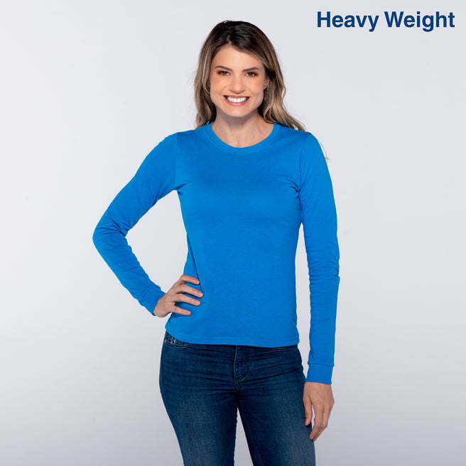 Women’s Crew Neck Long Sleeve Silhouette T-Shirt (Turquoise)
