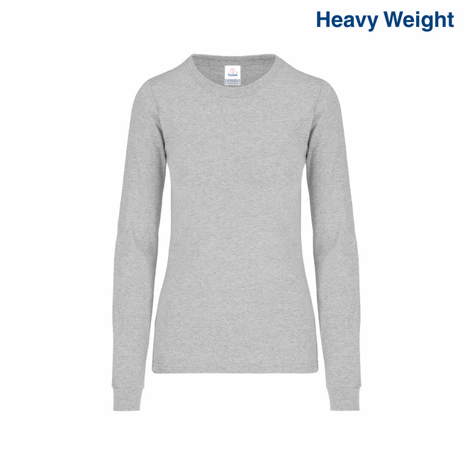 Women’s Crew Neck Long Sleeve Silhouette T-Shirt (Heather Grey)