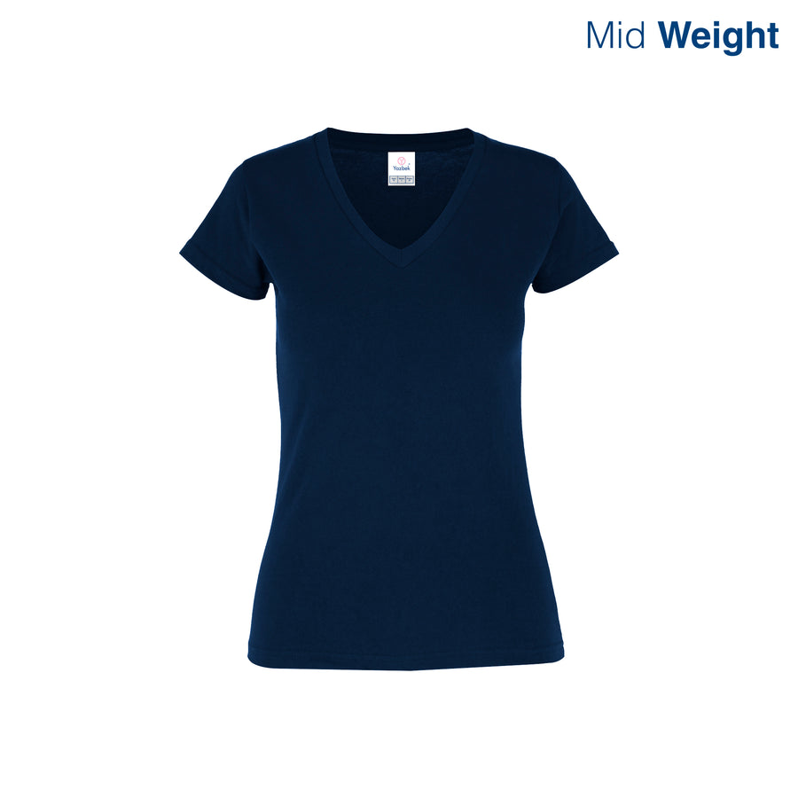Women’s V-Neck Short Sleeve Silhouette T-Shirt (Navy)