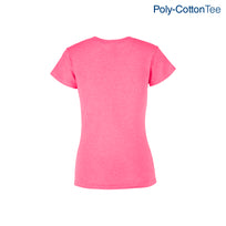 Women’s V-Neck Short Sleeve Silhouette T-Shirt (Neon Pink)