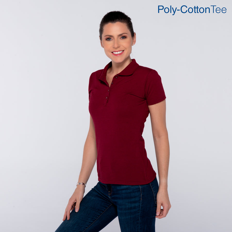 Women's 50/50 Polo Shirt (Maroon)