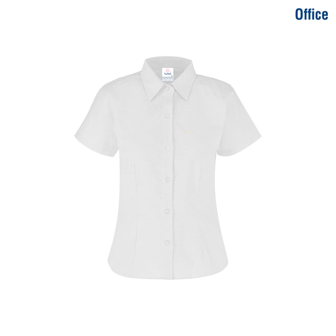 Women’s Short Sleeve Silhouette Oxford Shirt (White)
