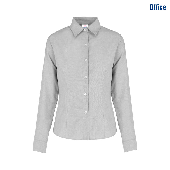 Women’s Long Sleeve Silhouette Oxford Shirt (Grey)