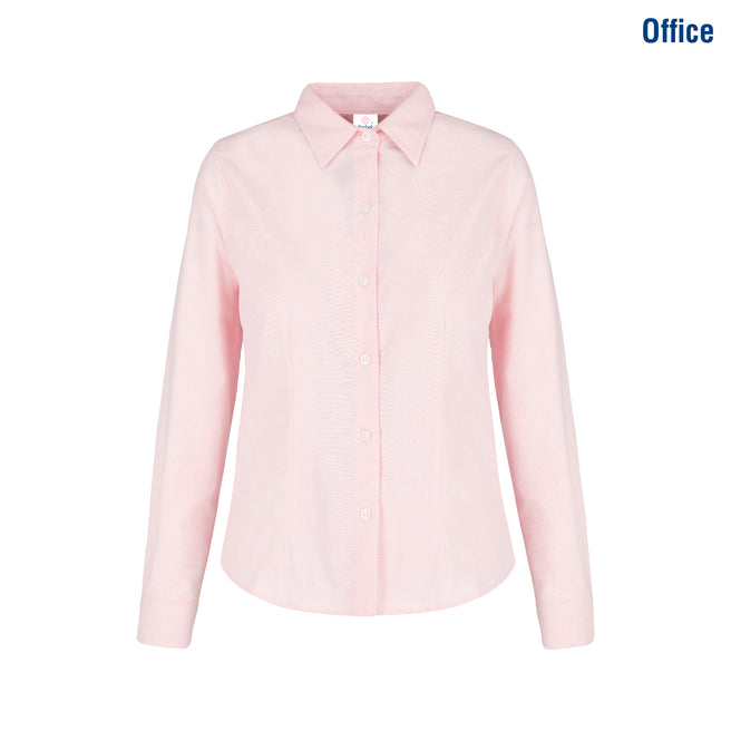 Women’s Long Sleeve Silhouette Oxford Shirt (Light Pink)