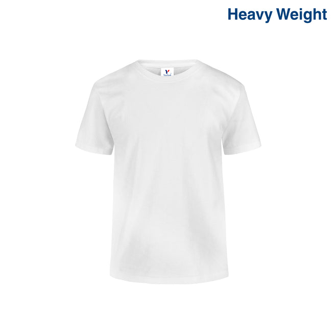 Youth’s Heavy Weight Crew Neck Short Sleeve T-Shirt (White)