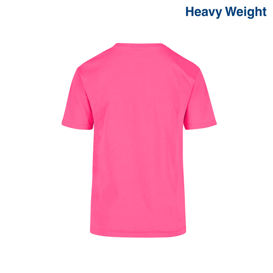 Youth’s Heavy Weight Crew Neck Short Sleeve T-Shirt (Fuchsia)