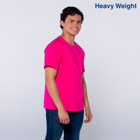 Youth’s Heavy Weight Crew Neck Short Sleeve T-Shirt (Fuchsia)
