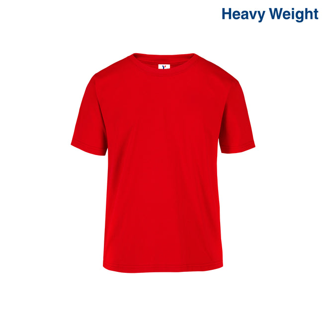 Youth’s Heavy Weight Crew Neck Short Sleeve T-Shirt (Red)