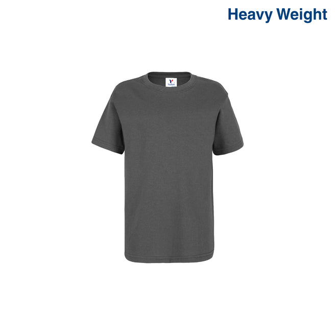 Kid’s Unisex Heavy Weight Crew Neck Short Sleeve T-Shirt (Charcoal)