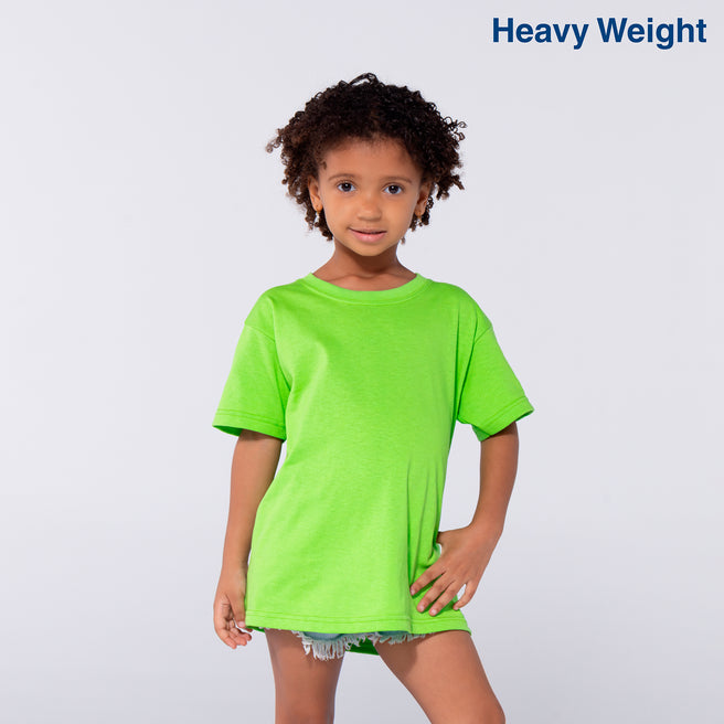 Kid’s Unisex Heavy Weight Crew Neck Short Sleeve T-Shirt (Lime)