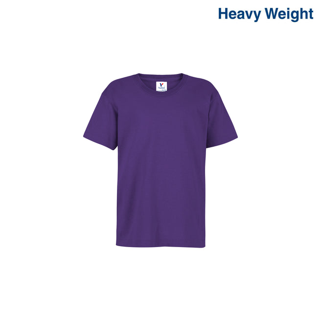 Kid’s Unisex Heavy Weight Crew Neck Short Sleeve T-Shirt (Purple)