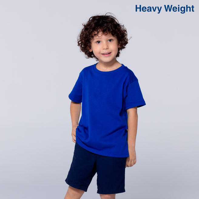 Kid’s Unisex Heavy Weight Crew Neck Short Sleeve T-Shirt (Royal)