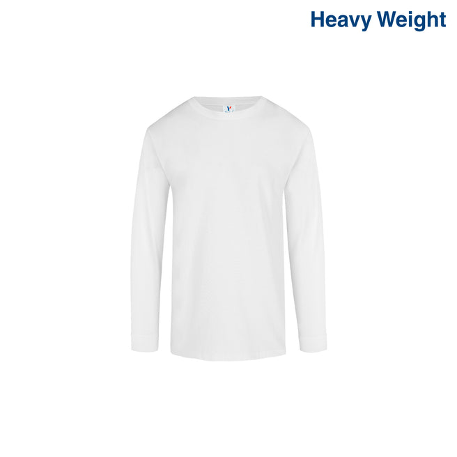 Kid’s Heavy Weight Crew Neck Long Sleeve T Shirt (White)
