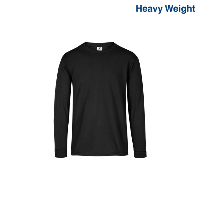 Kid’s Heavy Weight Crew Neck Long Sleeve T Shirt (Black)