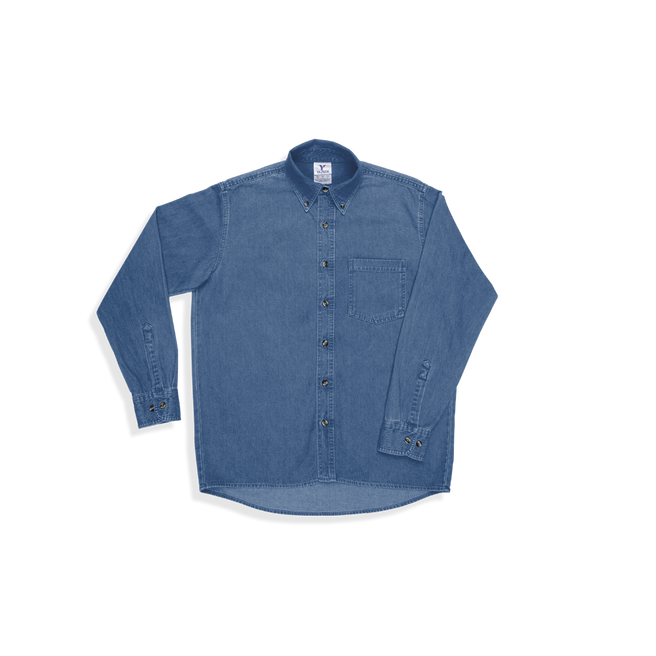 Adult Unisex Long Sleeve Denim Shirt (Old Version Light Indigo)