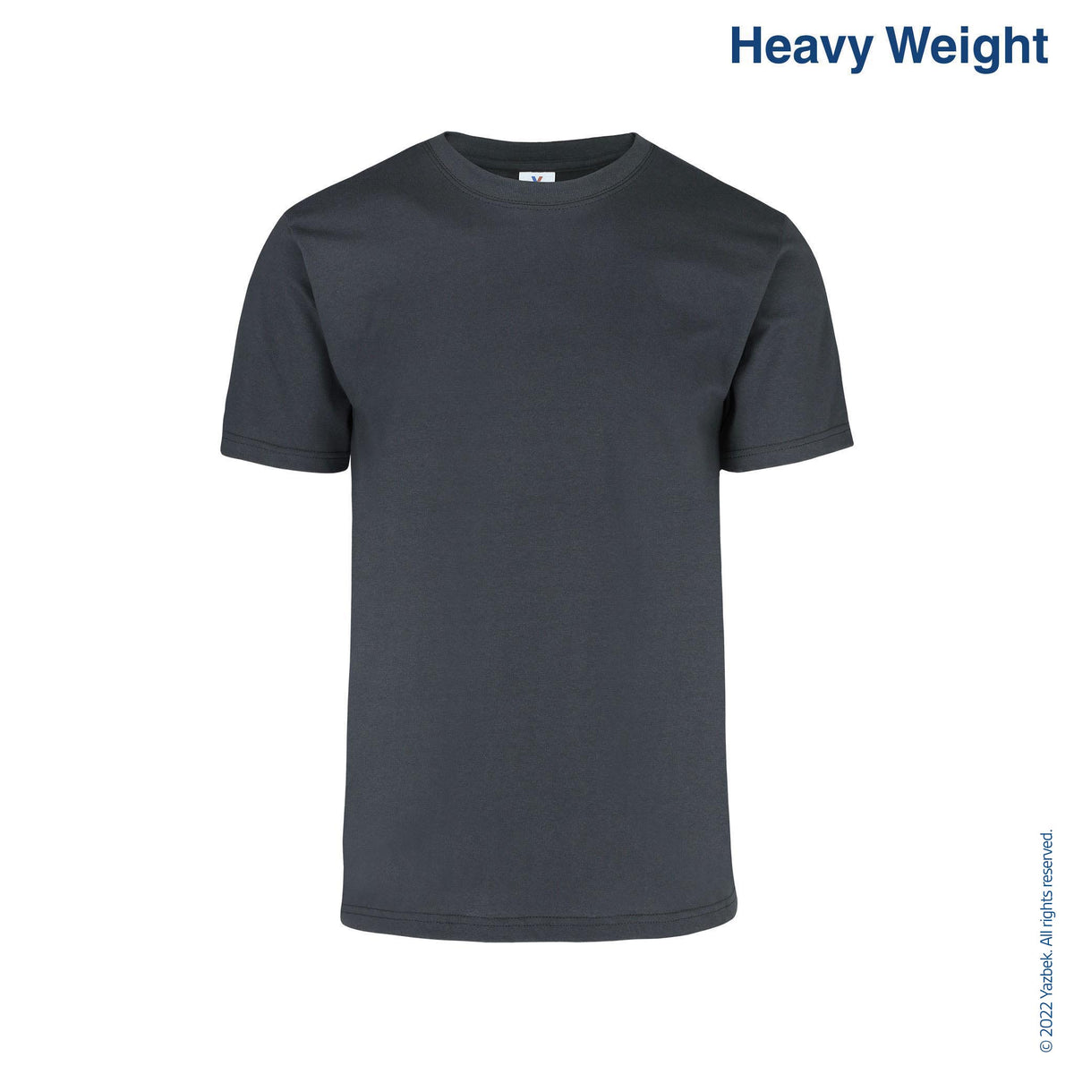 Mint Heavy – Neck Yazbek Short Crew Shirt Weight (Charcoal) T Men\'s USA Sleeve