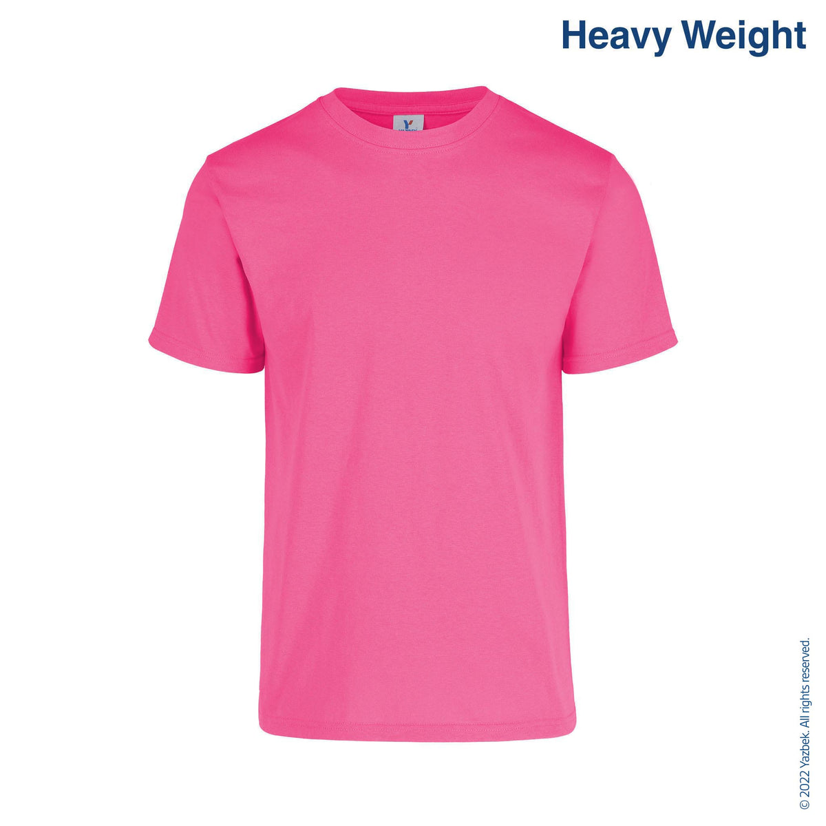 Men's Heavy Weight Crew Neck Short Sleeve T Shirt (Fuchsia)