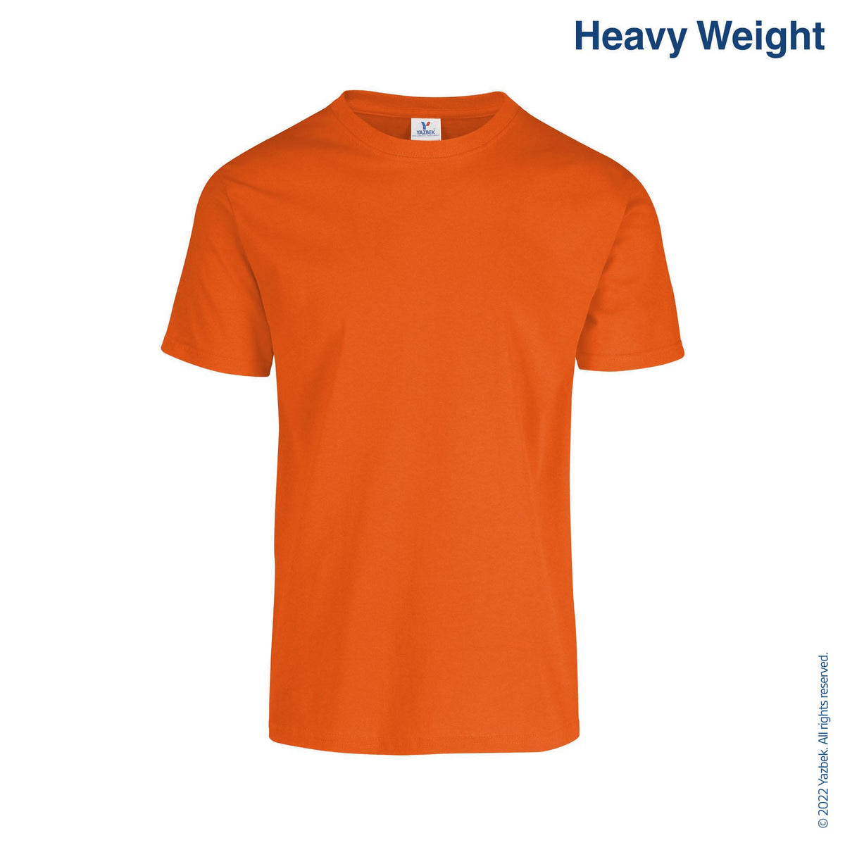 Adult Unisex Heavy Weight Crew Neck Short Sleeve T Shirt (Orange)