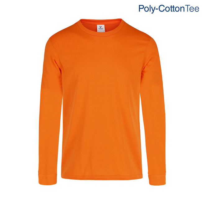 Adult Unisex Crew Neck Long Sleeve T-Shirt (Neon Orange)