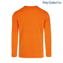 Adult Unisex Crew Neck Long Sleeve T-Shirt (Neon Orange)