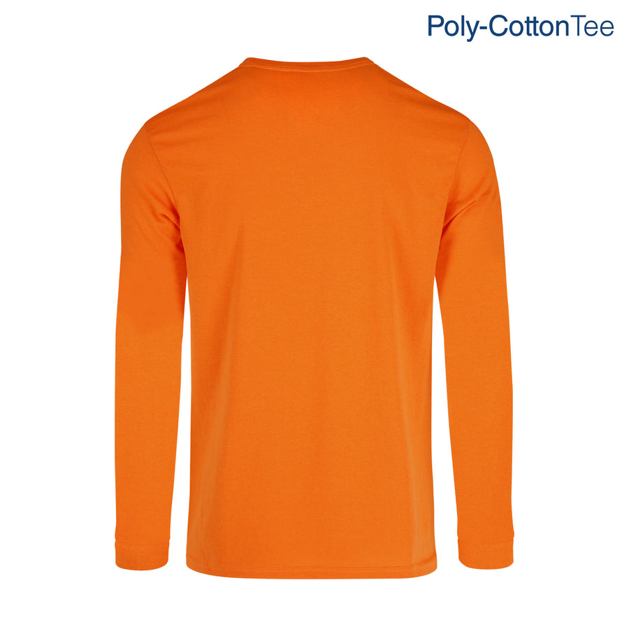 Adult Unisex Crew Neck Long Sleeve T-Shirt (Neon Orange)