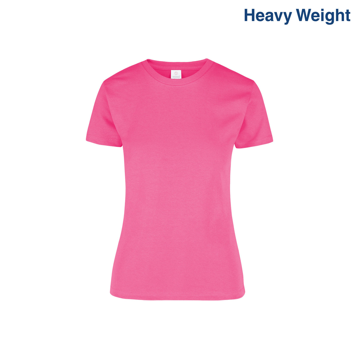 Short Sleeve Crew Women\'s Heavy Weight T-Shirt Neck Silhouette (Fuchsia)