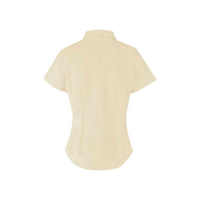 Women’s Short Sleeve Silhouette Oxford Shirt (Light Yellow)