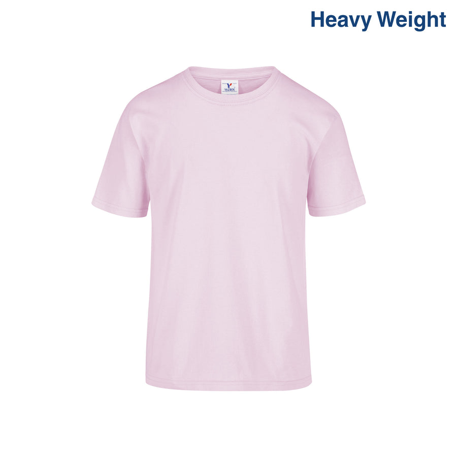 Youth’s Heavy Weight Crew Neck Short Sleeve T-Shirt (Light Pink)