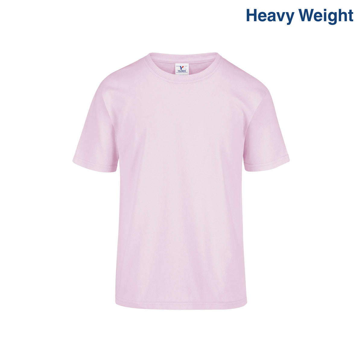 Youth\'s T-Shirt (Light Crew Heavy Yazbek Mint Neck – Short Pink) Sleeve USA Weight