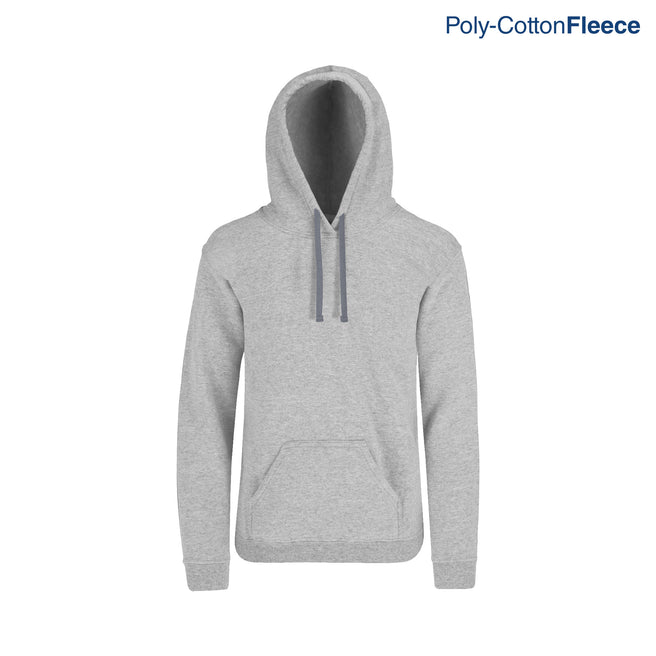 Youth’s Unisex Hooded Sweatshirt With Kangaroo Pocket (Heather Grey)