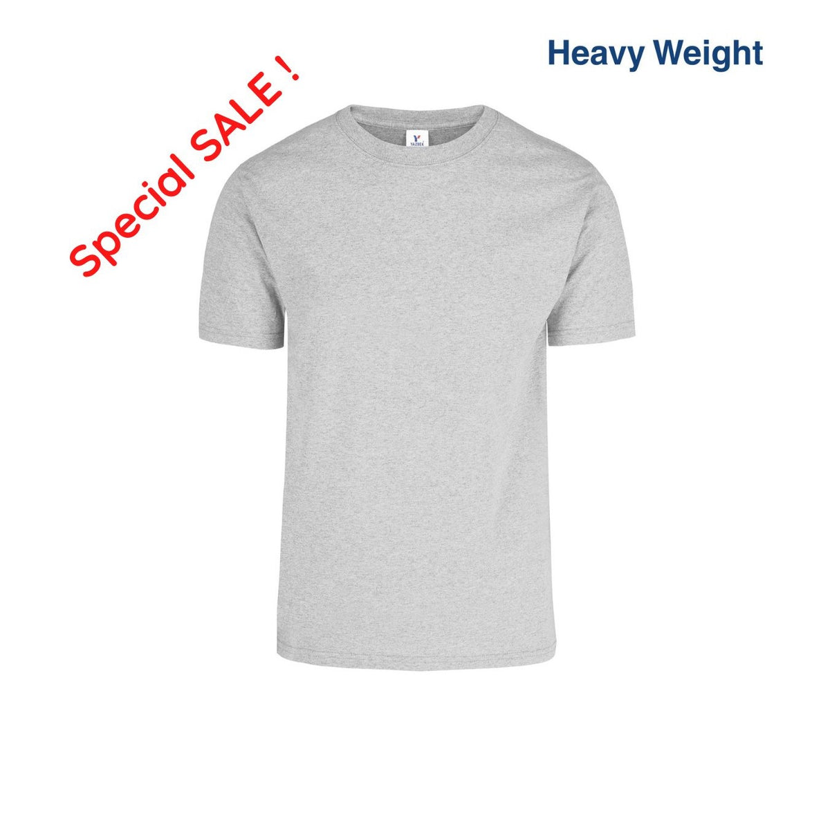 Men's Heavy Weight Crew Neck Short Sleeve T Shirt (Heather Grey
