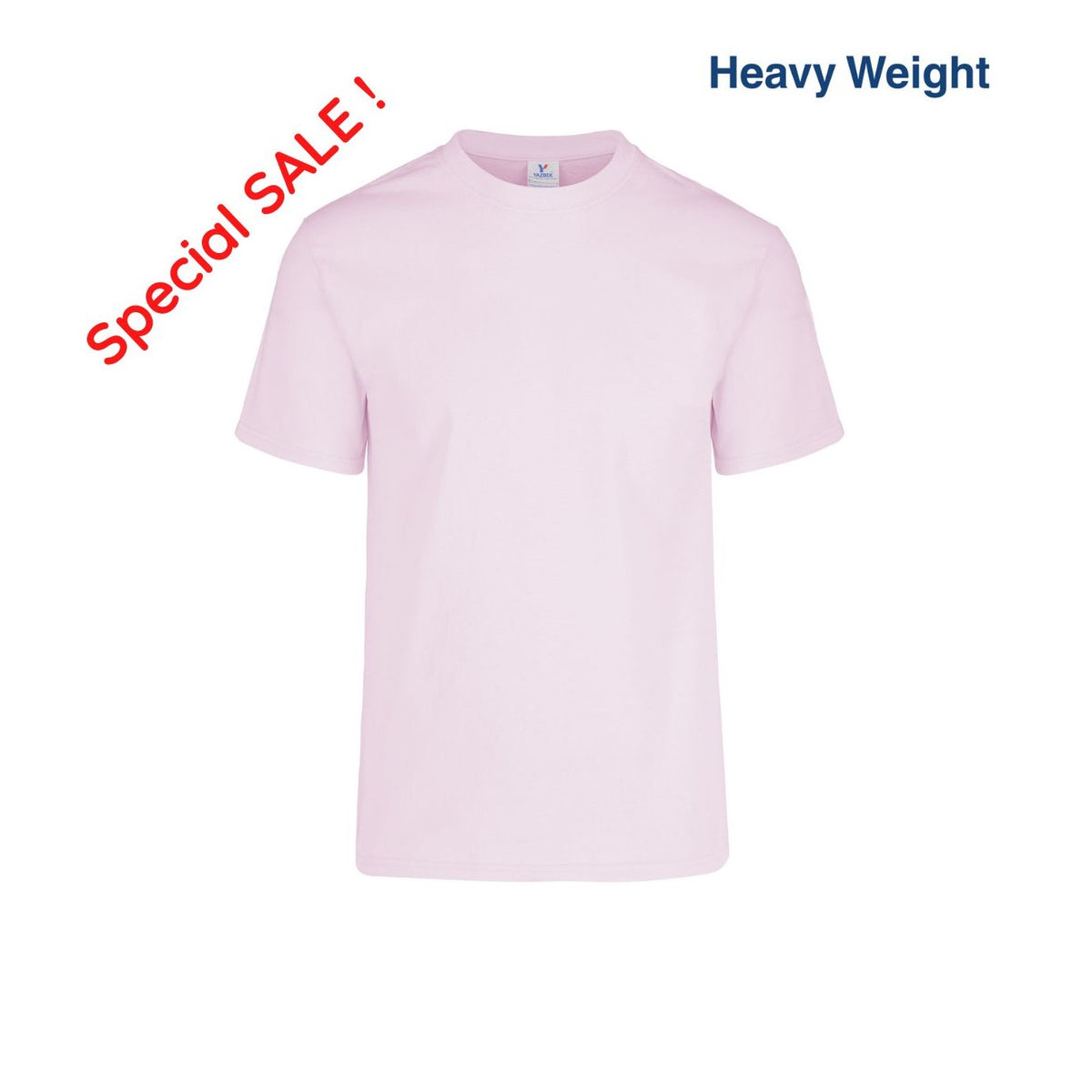 Yazbek Men's Heavy Weight Crew Neck Short Sleeve T Shirt (Light Pink) 3XL / Texas